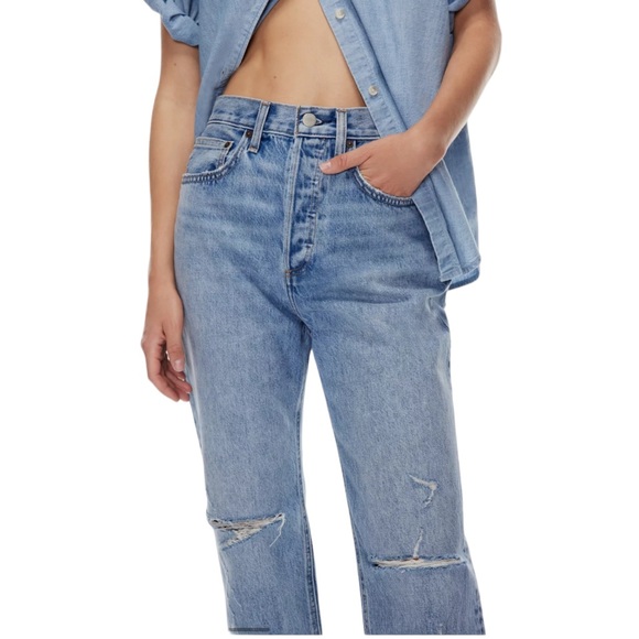 Aritzia Denim Forum The Joni High Rise Loose Distressed Jeans Size 31 TALL 29L - Picture 3 of 12